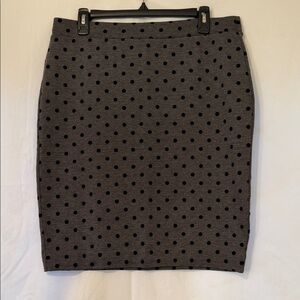 Elle Charcoal Black Polka Dot Pencil Skirt